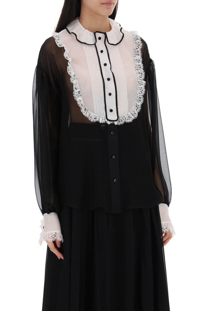 Dolce & gabbana chiffon blouse with plastr-1