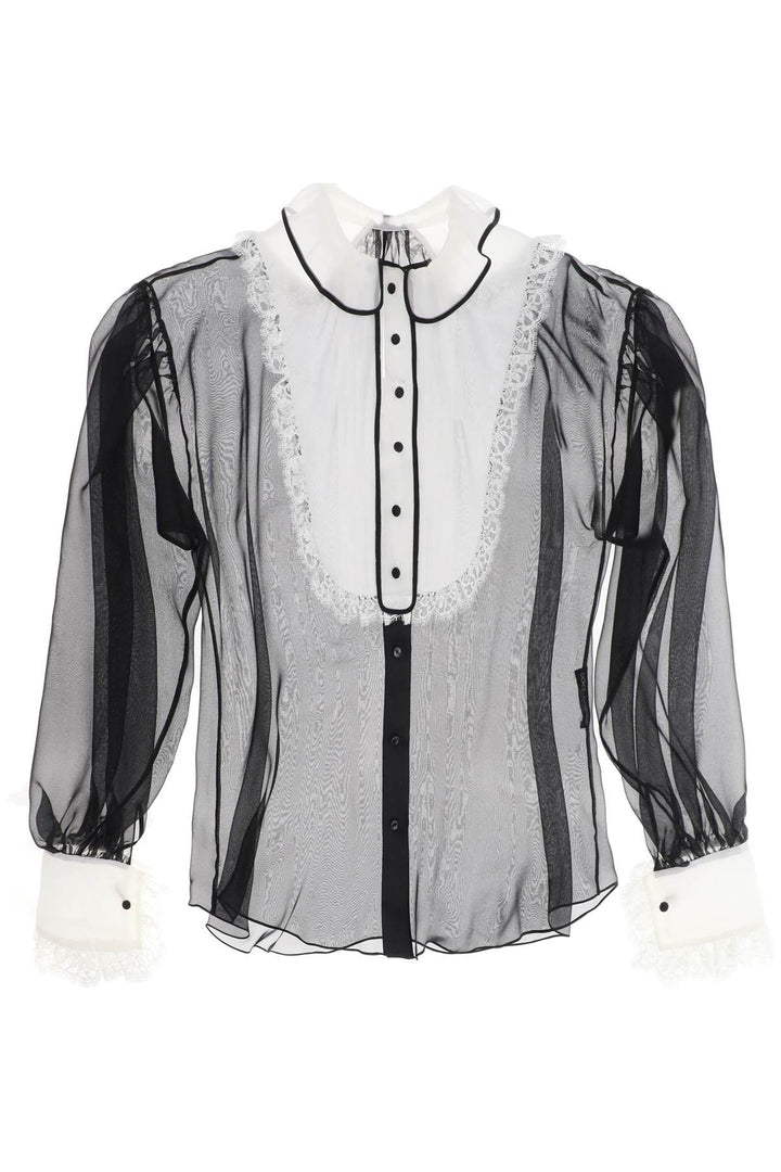 Dolce & gabbana chiffon blouse with plastr-0