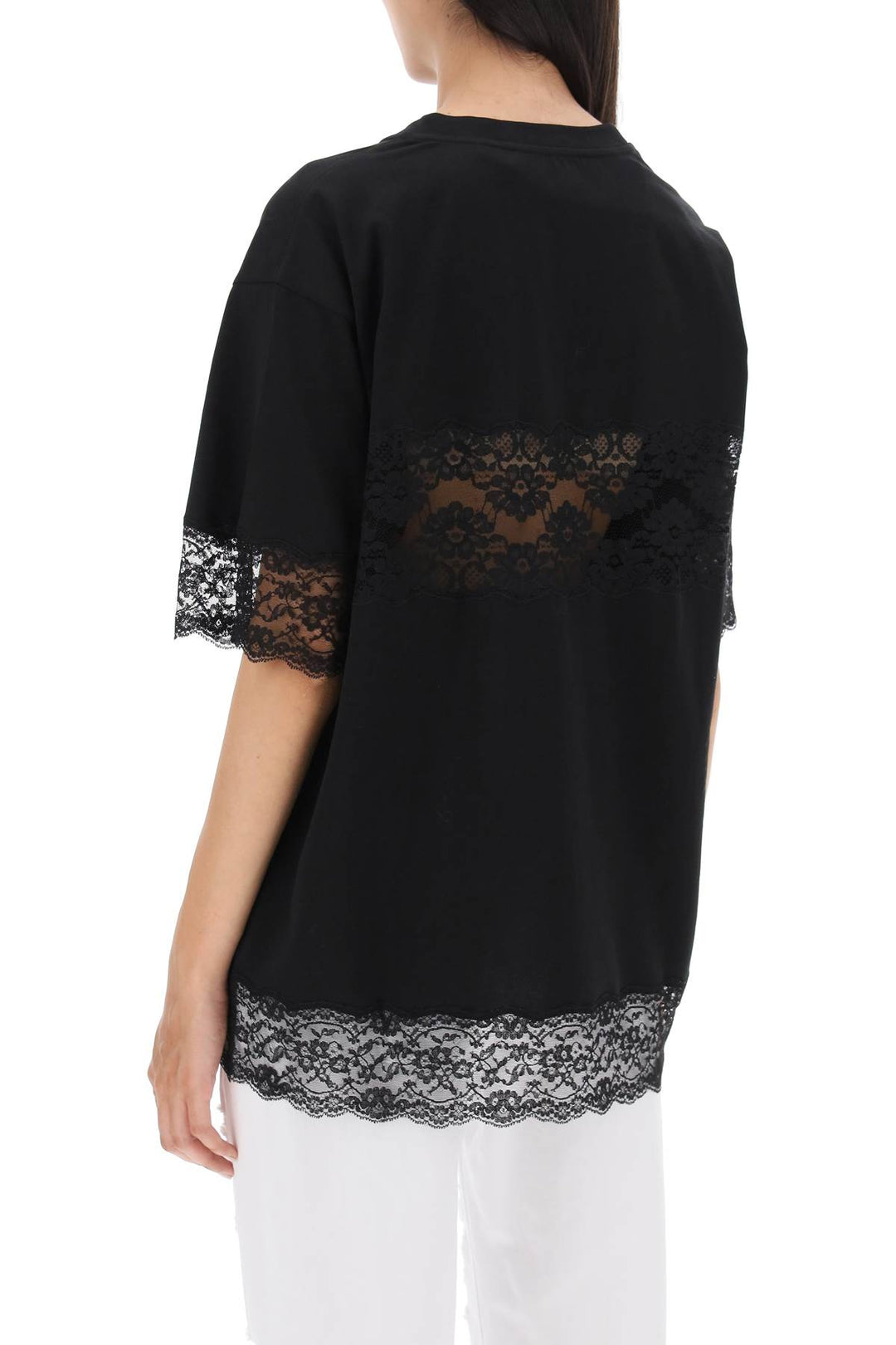 Dolce & gabbana t-shirt with lace inserts-2