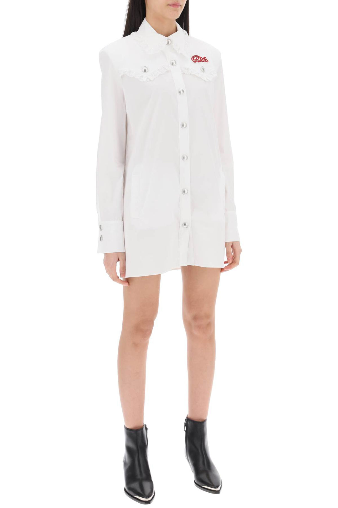 Alessandra rich logo patch mini dress-1