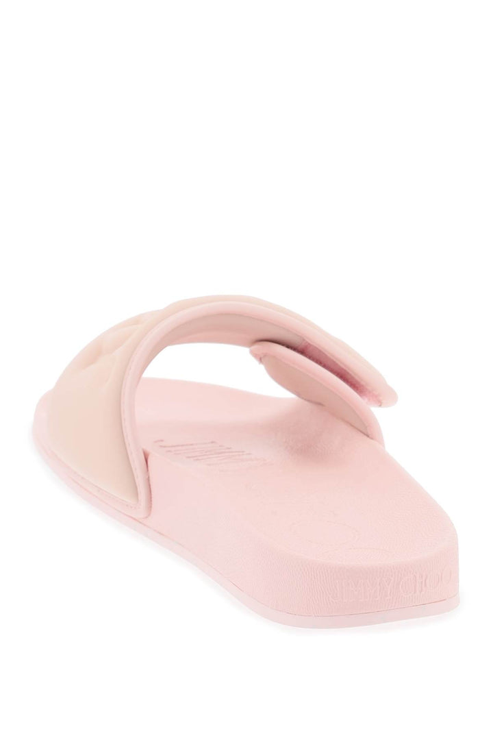 Jimmy choo slides fitz con fascia logata in lycra-2