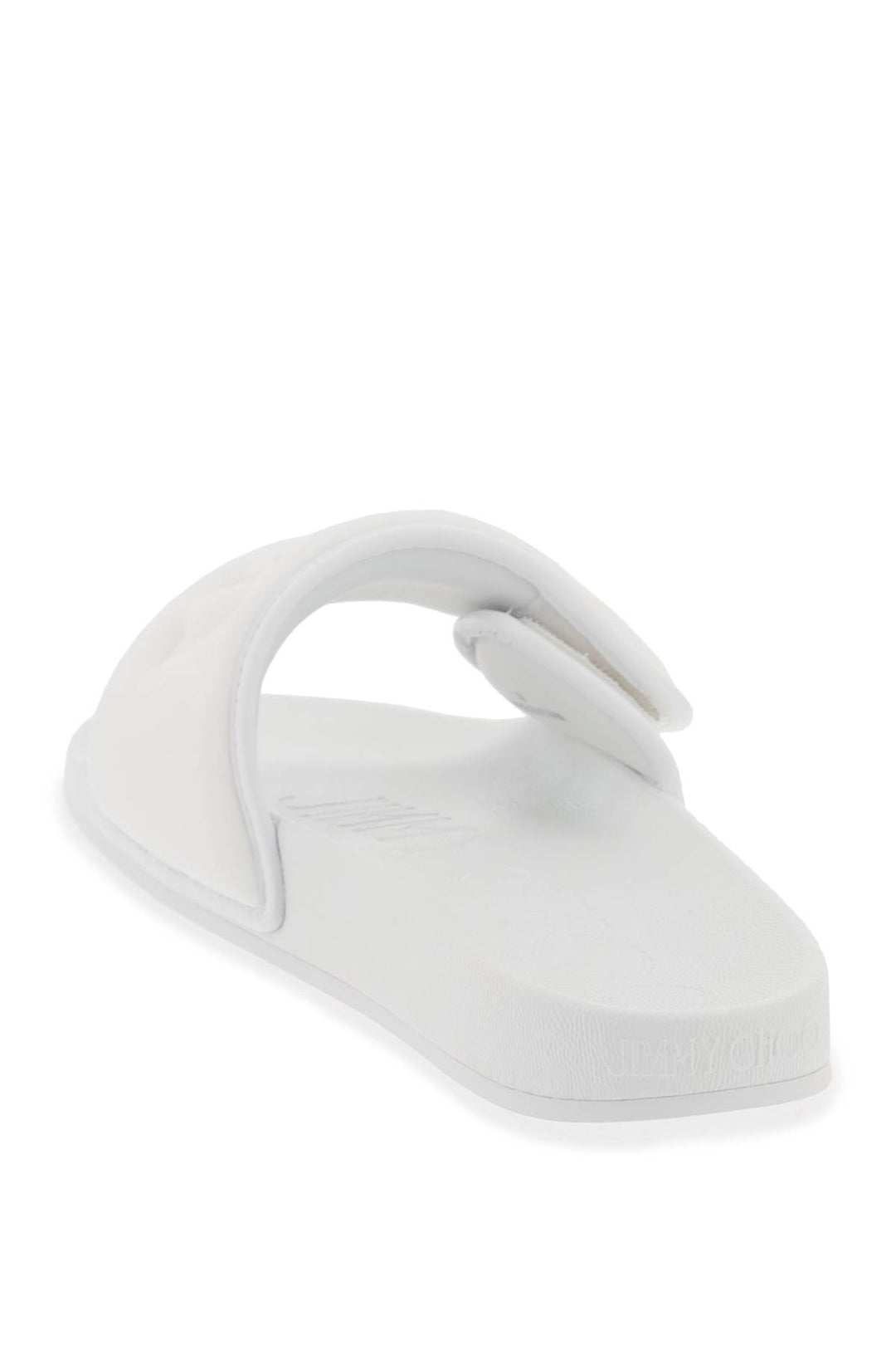 Jimmy choo slides fitz con fascia logata in lycra-2