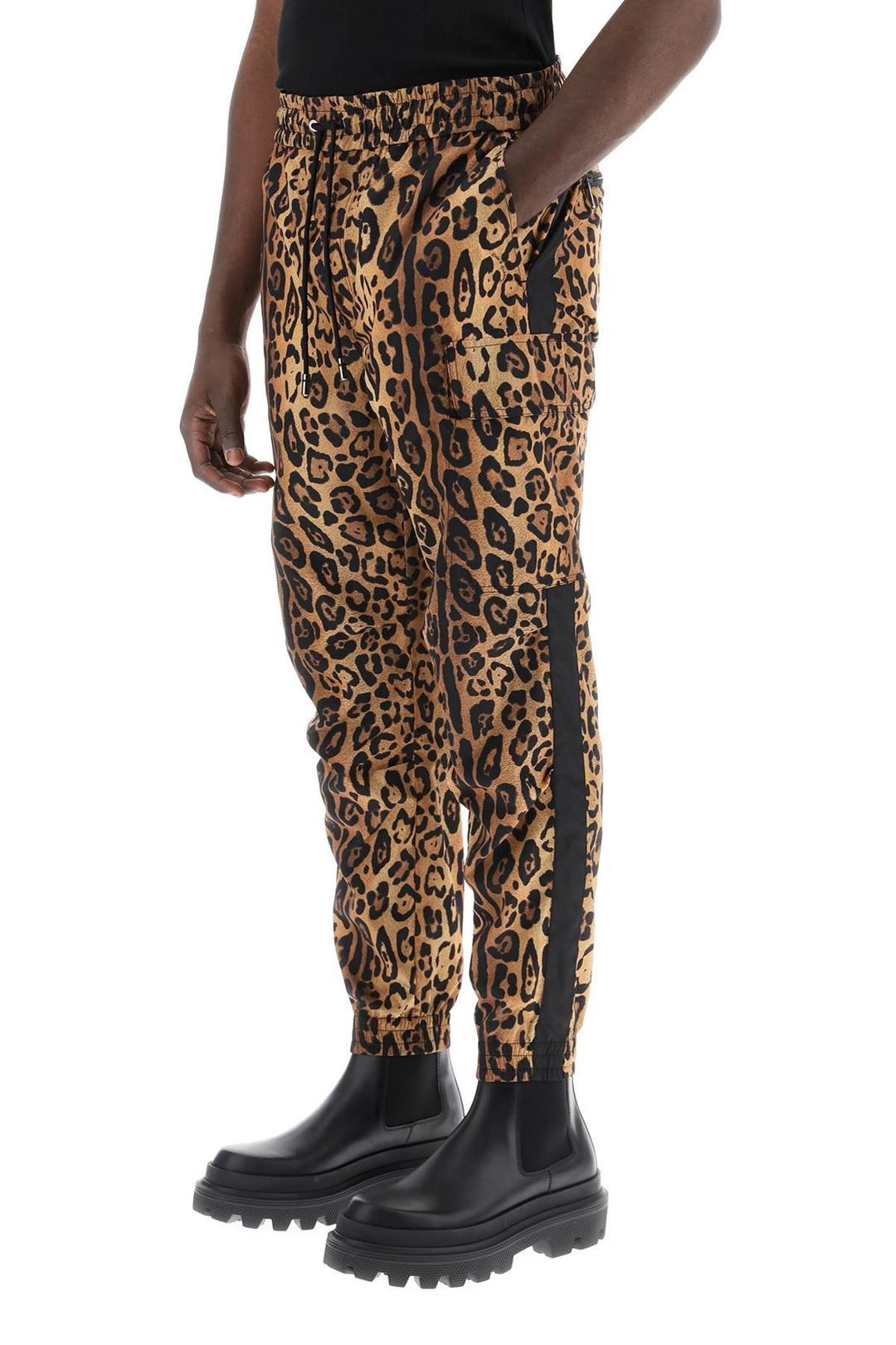 Dolce & gabbana leopard print nylon jogger pants for-3