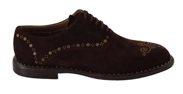 Dolce & Gabbana Brown Suede Marsala Derby Studded Shoes #men, Brown, Dolce & Gabbana, feed-agegroup-adult, feed-color-Brown, feed-gender-male, Formal - Men - Shoes, IT43 | XL at SEYMAYKA