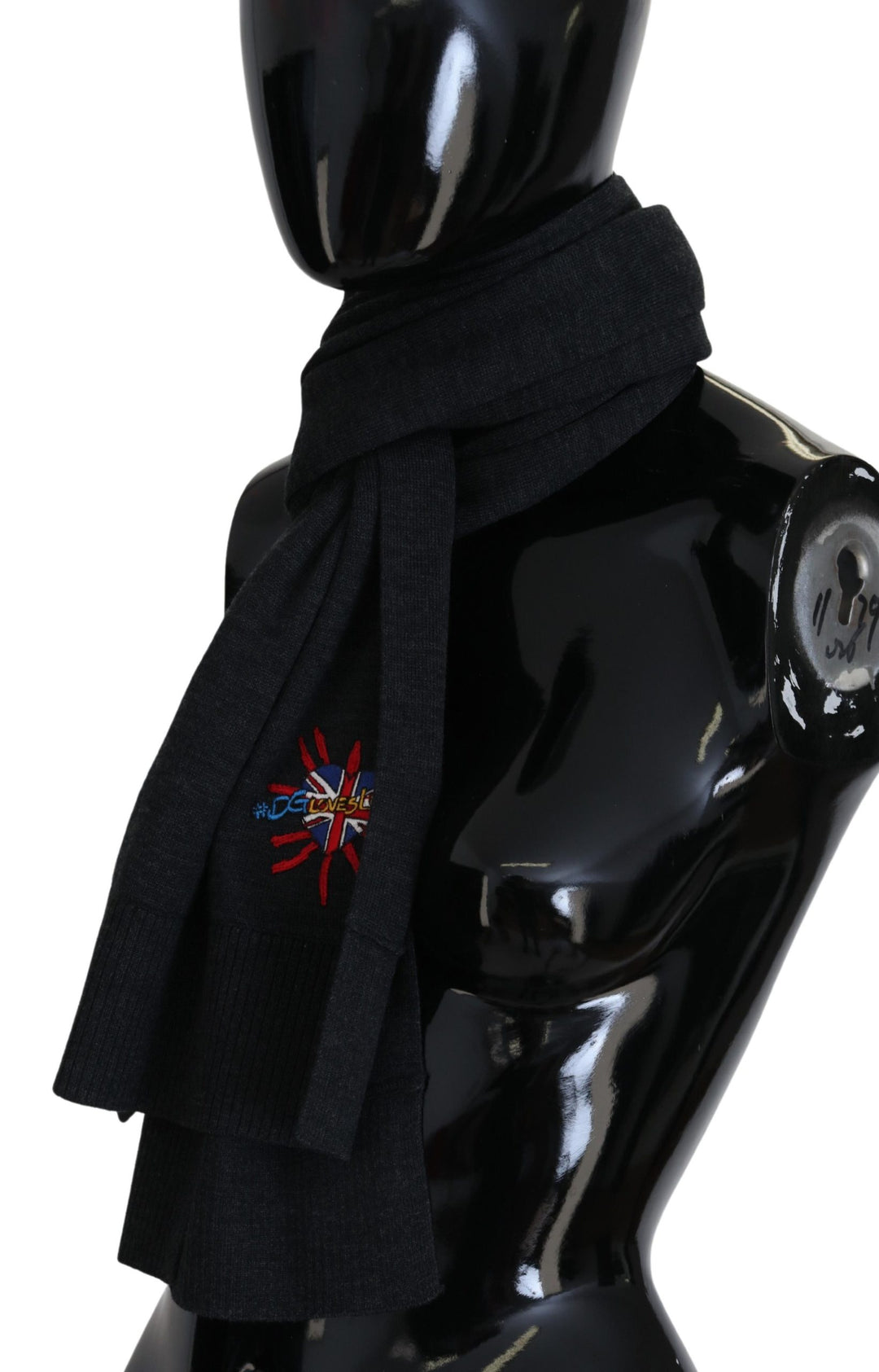 Dolce & Gabbana Black Sacred Heart #DGLovesLondon Wrap Scarf