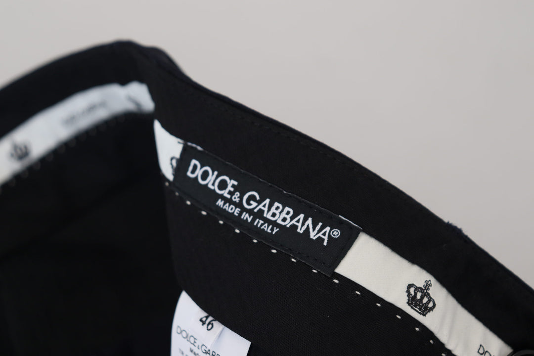 Dolce & Gabbana Black Wool Slim Formal Pants