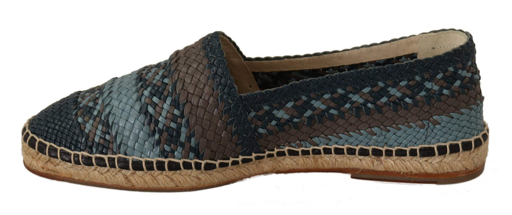 Dolce & Gabbana Blue Gray Slip On Buffalo Espadrille Shoes #men, Blue, Dolce & Gabbana, EU40/US7, feed-agegroup-adult, feed-color-Blue, feed-gender-male, Loafers - Men - Shoes at SEYMAYKA