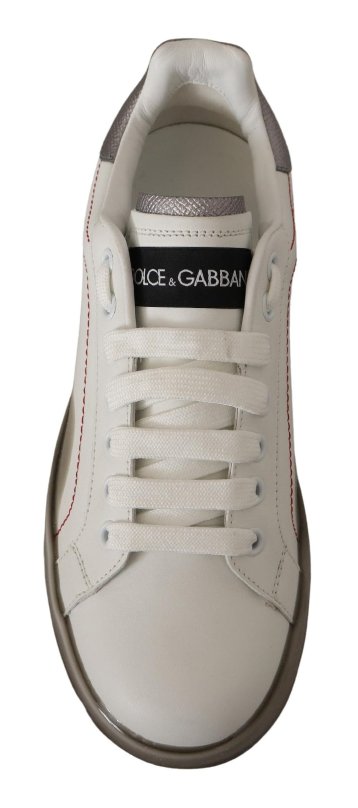 Dolce & Gabbana White Leather Shoes s Logo Portofino Sneakers