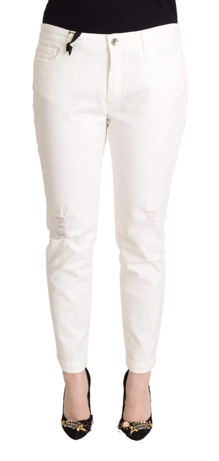 Dolce & Gabbana White Cotton Skinny Denim  Pretty Jeans Dolce & Gabbana, feed-1, IT48|XXL, Jeans & Pants - Women - Clothing, White at SEYMAYKA