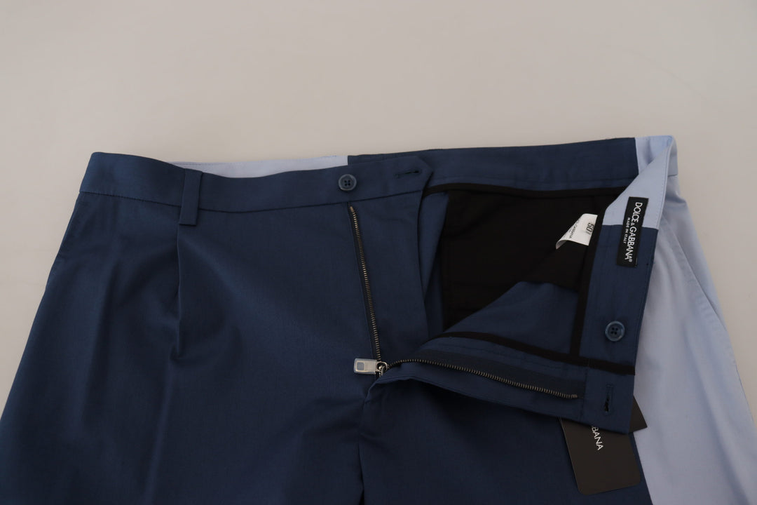 Dolce & Gabbana Blue Cotton Straight Fit Pants