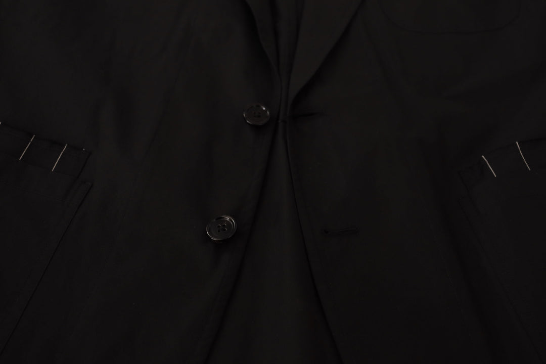 Dolce & Gabbana Black Cotton Single Breasted Blazer Jacket