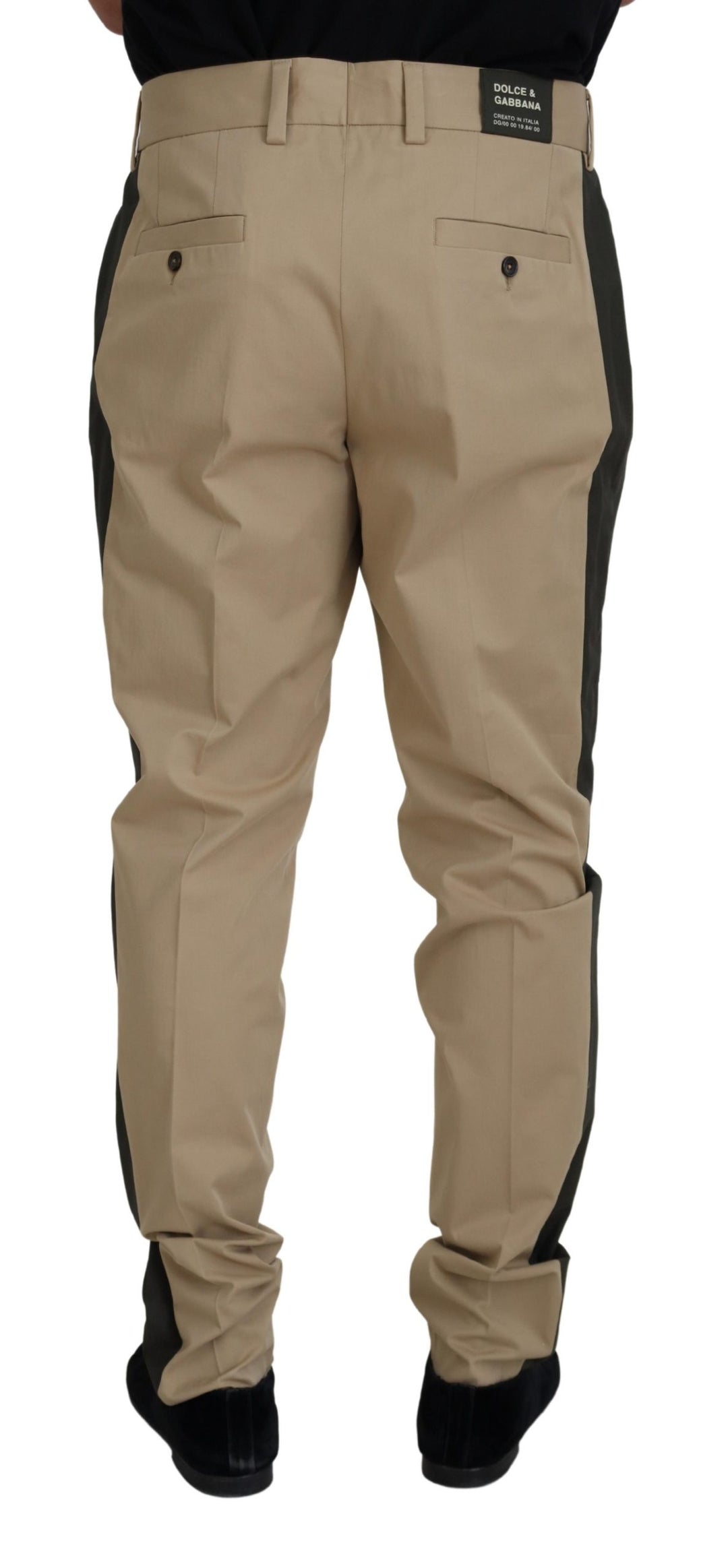 Dolce & Gabbana Brown Black Cotton Chino  Pants