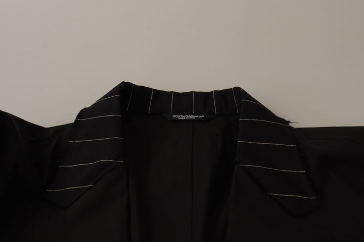 Dolce & Gabbana Black Cotton Single Breasted Blazer Jacket