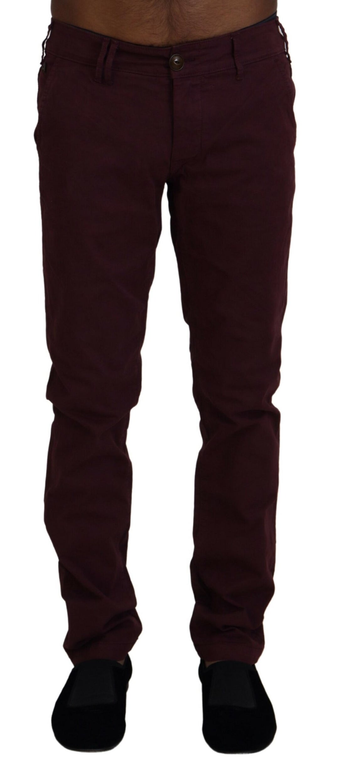 CYCLE Maroon Cotton Stretch Skinny Casual  Pants