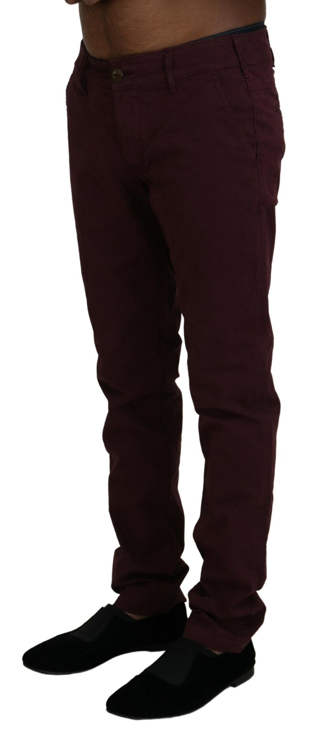 CYCLE Maroon Cotton Stretch Skinny Casual  Pants