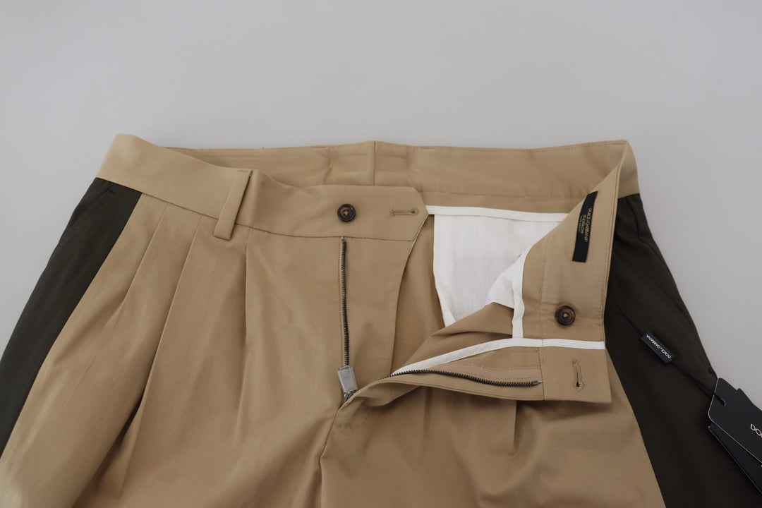 Dolce & Gabbana Brown Black Cotton Chino  Pants