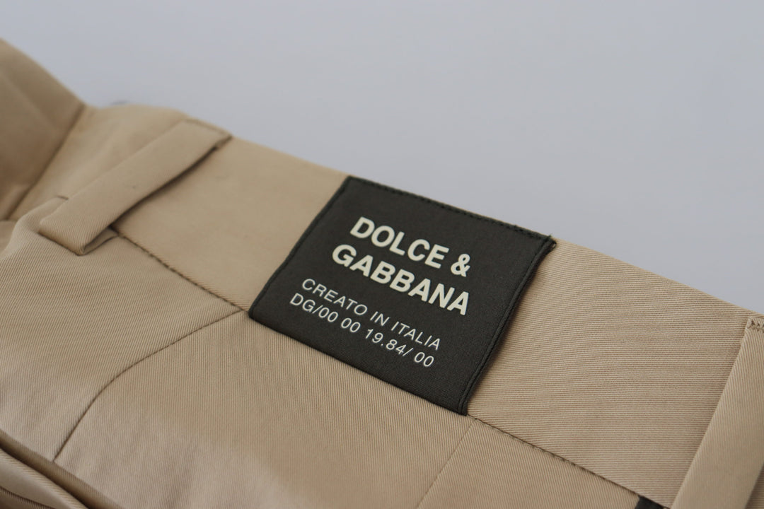 Dolce & Gabbana Brown Black Cotton Chino  Pants