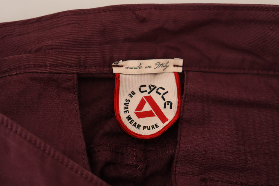 CYCLE Maroon Cotton Stretch Skinny Casual  Pants