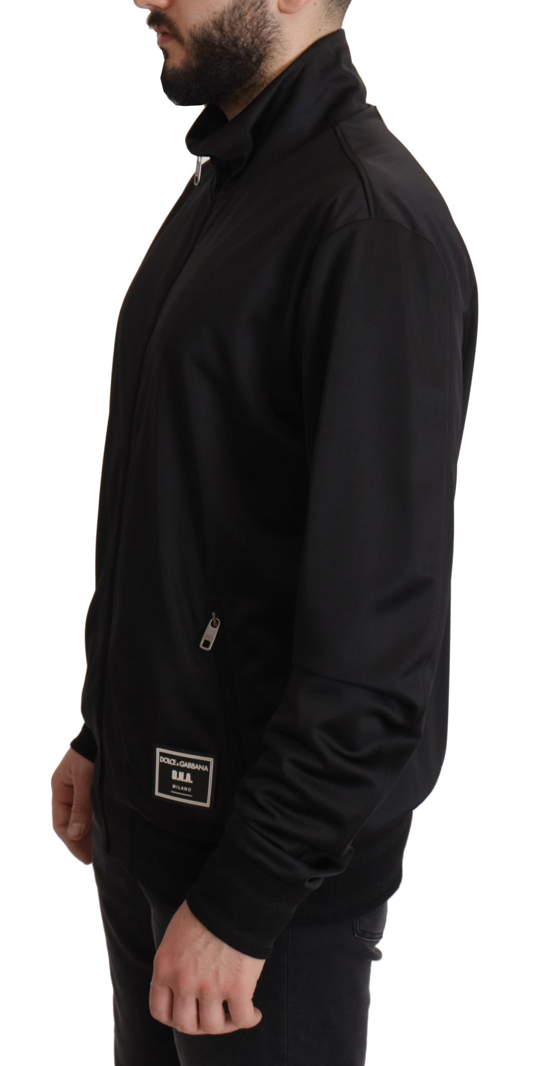 Dolce & Gabbana Black Full Zip Long Sleeve D.N.A Sports Sweater