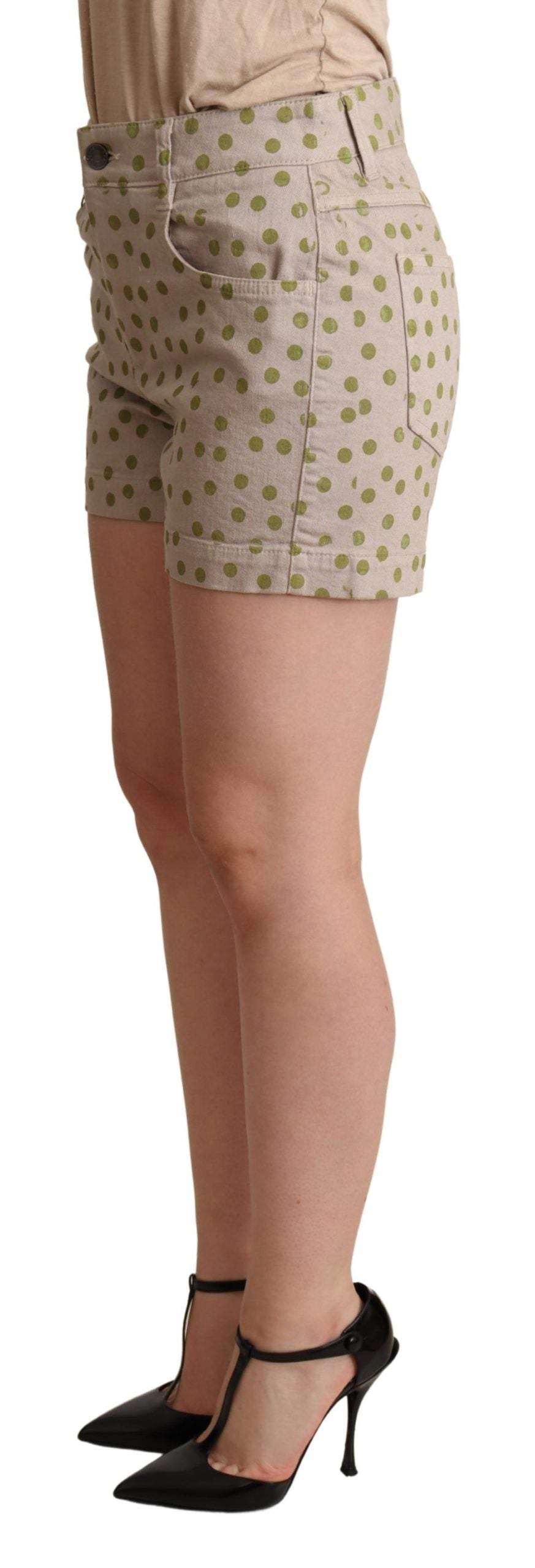 Dolce & Gabbana Beige Polka Dots Denim Cotton Stretch Shorts Beige, Dolce & Gabbana, feed-agegroup-adult, feed-color-Beige, feed-gender-female, IT40|S, Shorts - Women - Clothing at SEYMAYKA