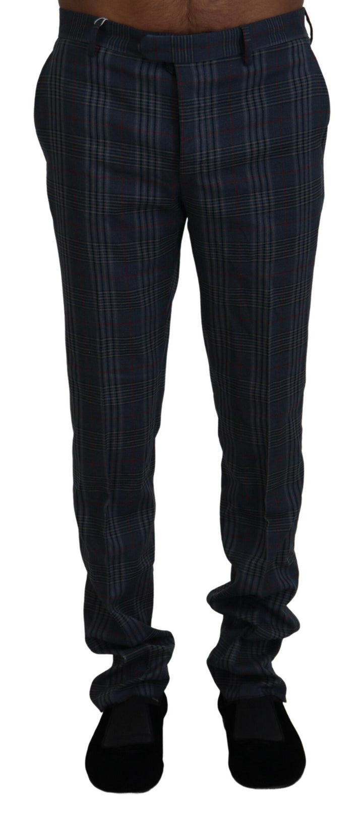 BENCIVENGA Gray Pure Wool  Checkered Pants