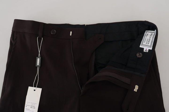 BENCIVENGA Brown Straight Fit Formal  Pants