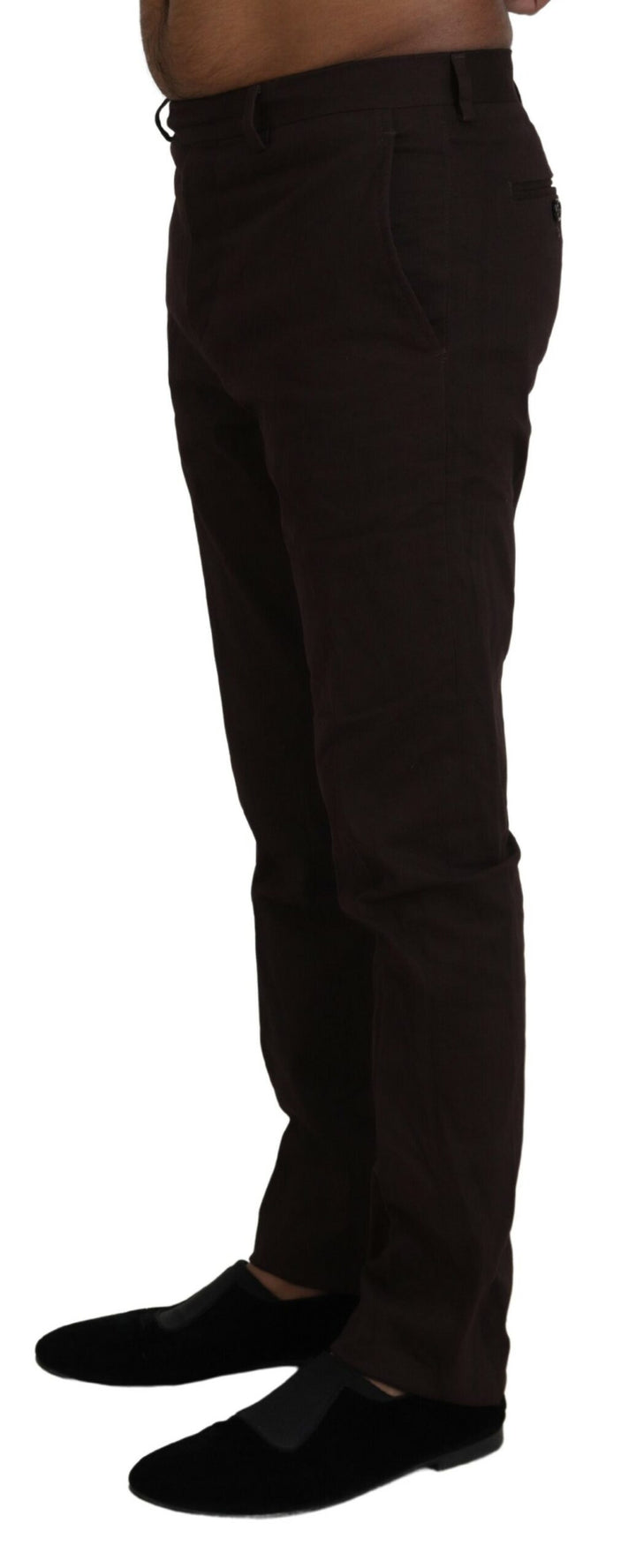 BENCIVENGA Brown Cotton Tapered Formal  Pants