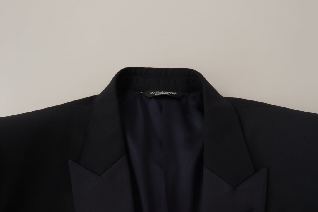 Dolce & Gabbana Black Virgin Wool Formal 3 Piece Suit