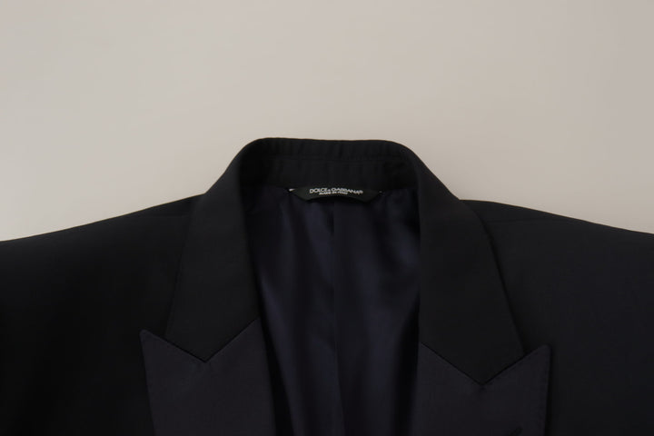 Dolce & Gabbana Black Virgin Wool Formal 3 Piece Suit