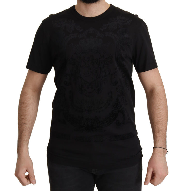 Dolce & Gabbana Black DG Baroque Cotton Crewneck T-shirt