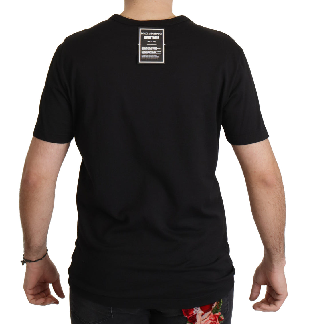 Dolce & Gabbana Black DG Baroque Cotton Crewneck T-shirt