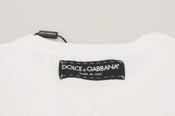 Dolce & Gabbana T-shirt Top White Textured Short Sleeve