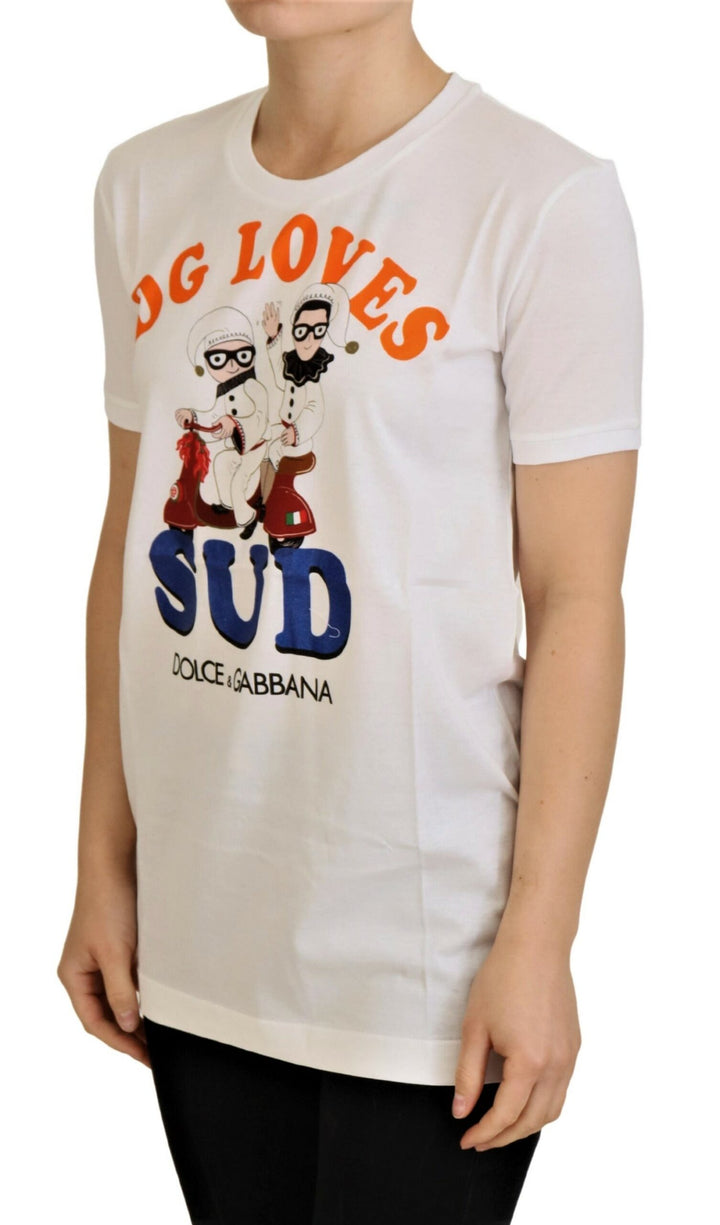 White Cotton DG Loves SUD  T-shirt