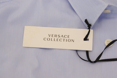 Versace Collection Light Blue Cotton Formal  Shirt