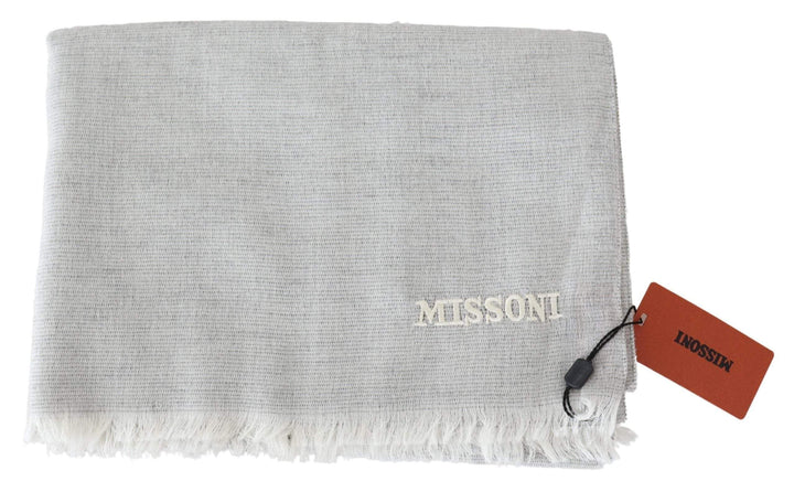 Missoni Gray Wool Knit Unisex Neck Wrap Scarf #men, feed-agegroup-adult, feed-color-Gray, feed-gender-male, Gray, Missoni, Scarves - Men - Accessories at SEYMAYKA