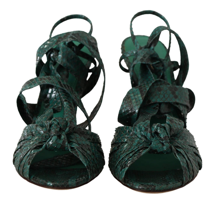 Dolce & Gabbana Green Python Strap Sandals Heels Dolce & Gabbana, EU36/US5.5, EU40/US9.5, EU41/US10.5, feed-1, Green, Sandals - Women - Shoes at SEYMAYKA