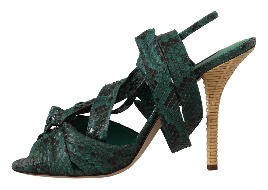 Dolce & Gabbana Green Python Strap Sandals Heels Dolce & Gabbana, EU36/US5.5, EU40/US9.5, EU41/US10.5, feed-1, Green, Sandals - Women - Shoes at SEYMAYKA