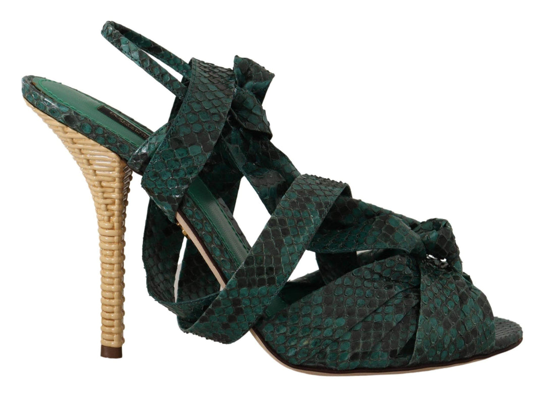 Dolce & Gabbana Green Python Strap Sandals Heels Dolce & Gabbana, EU36/US5.5, EU40/US9.5, EU41/US10.5, feed-1, Green, Sandals - Women - Shoes at SEYMAYKA