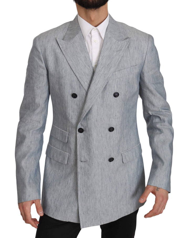 Dolce & Gabbana  Blue Flax NAPOLI Jacket Coat Blazer #men, Blazers - Men - Clothing, Brand_Dolce & Gabbana, Catch, Dolce & Gabbana, feed-agegroup-adult, feed-color-blue, feed-gender-male, feed-size-IT48 | M, Gender_Men, IT48 | M, Kogan, Light Blue, Men - New Arrivals at SEYMAYKA