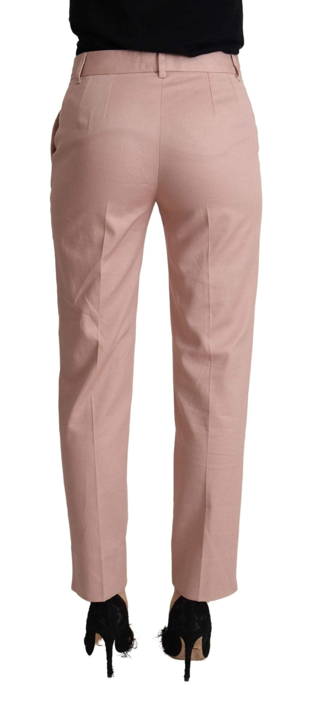 Dolce & Gabbana Pink Cotton Mid Waist Trouser Tapered Pants Dolce & Gabbana, feed-1, IT36 | XS, Jeans & Pants - Women - Clothing, Pink at SEYMAYKA