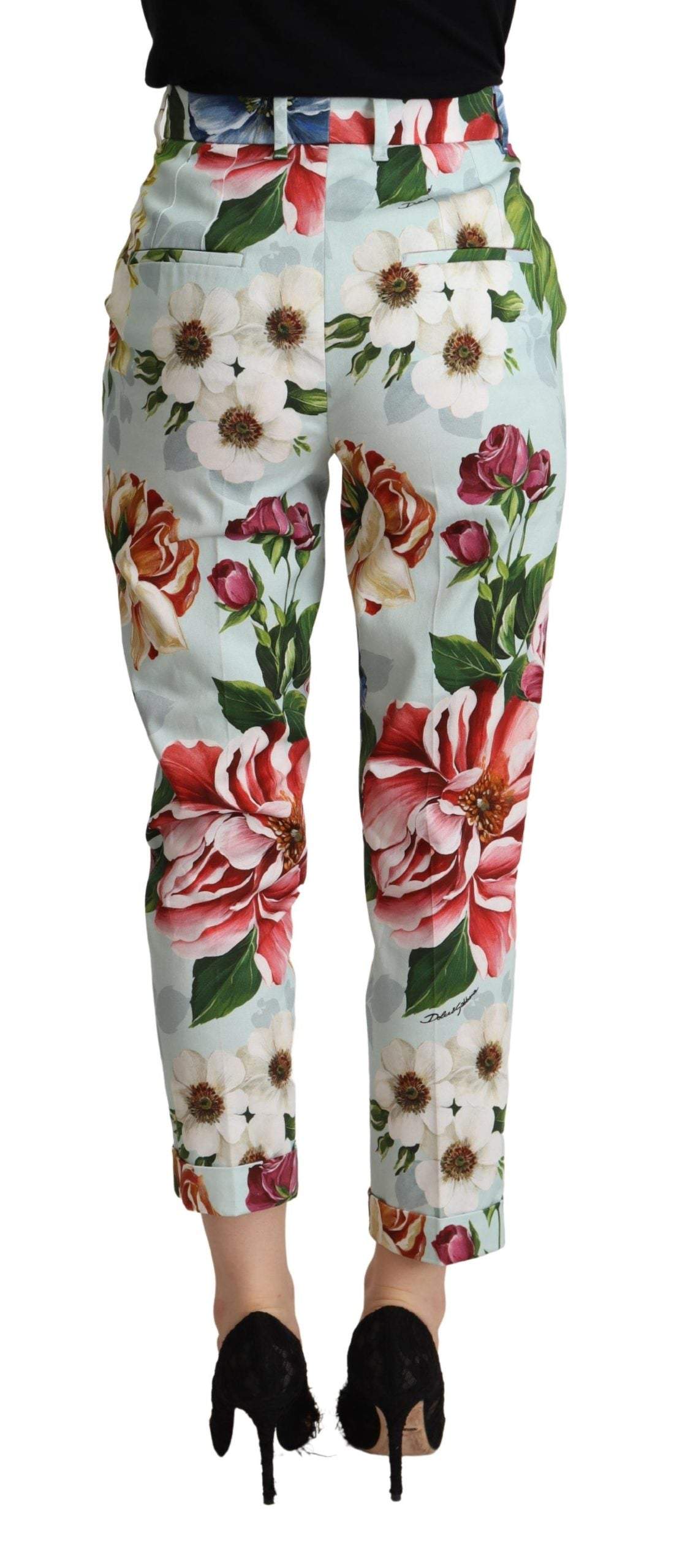 Dolce & Gabbana Floral-printed Skinny Leggings in Red