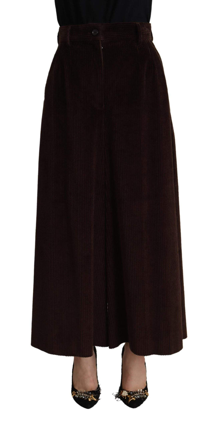 Dolce & Gabbana Bordeaux Corduroy Cotton Trouser Wide Leg Pants Bordeaux, Dolce & Gabbana, feed-1, IT40|S, Jeans & Pants - Women - Clothing at SEYMAYKA