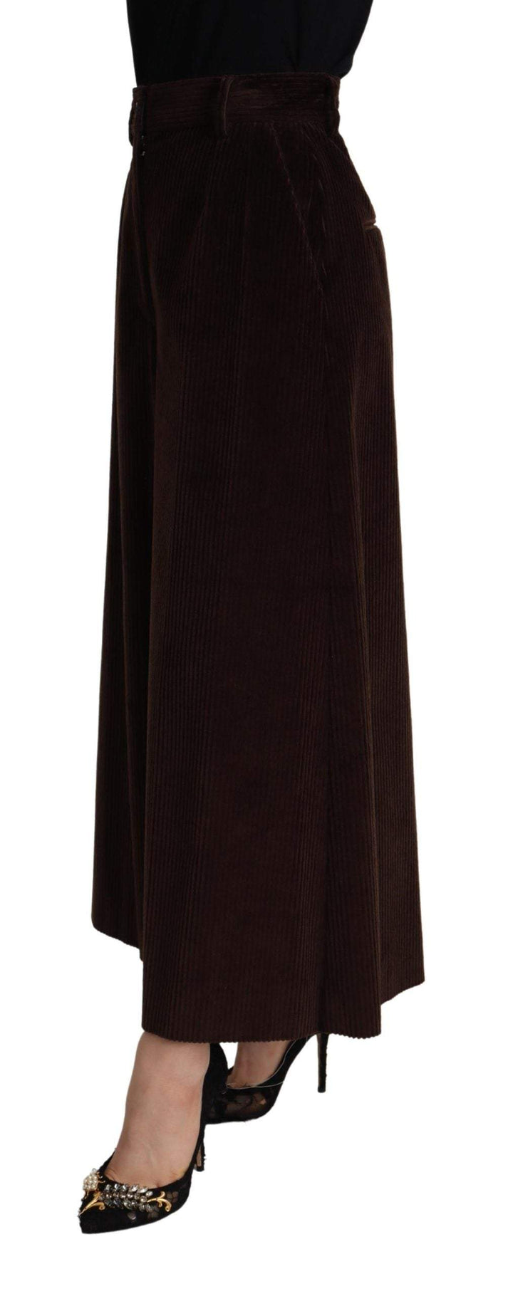 Dolce & Gabbana Bordeaux Corduroy Cotton Trouser Wide Leg Pants Bordeaux, Dolce & Gabbana, feed-1, IT40|S, Jeans & Pants - Women - Clothing at SEYMAYKA