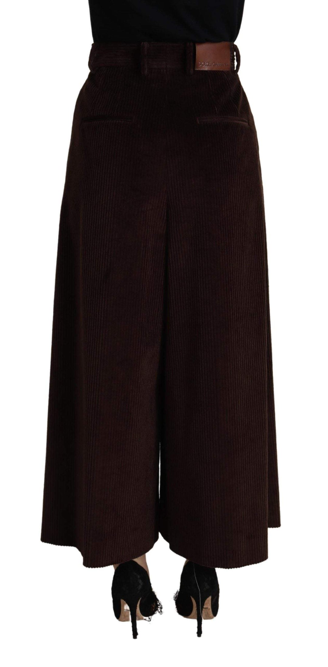 Dolce & Gabbana Bordeaux Corduroy Cotton Trouser Wide Leg Pants Bordeaux, Dolce & Gabbana, feed-1, IT40|S, Jeans & Pants - Women - Clothing at SEYMAYKA