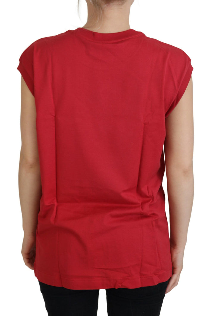 Red Cotton DG Logo Tank Top T-shirt