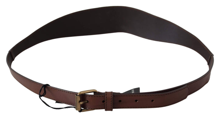 PLEIN SUD Brown Leather Gold Metal Buckle Belt #women, 130cm / 50inch, Accessories - New Arrivals, Belts - Women - Accessories, Brown, feed-agegroup-adult, feed-color-brown, feed-gender-female, PLEIN SUD at SEYMAYKA