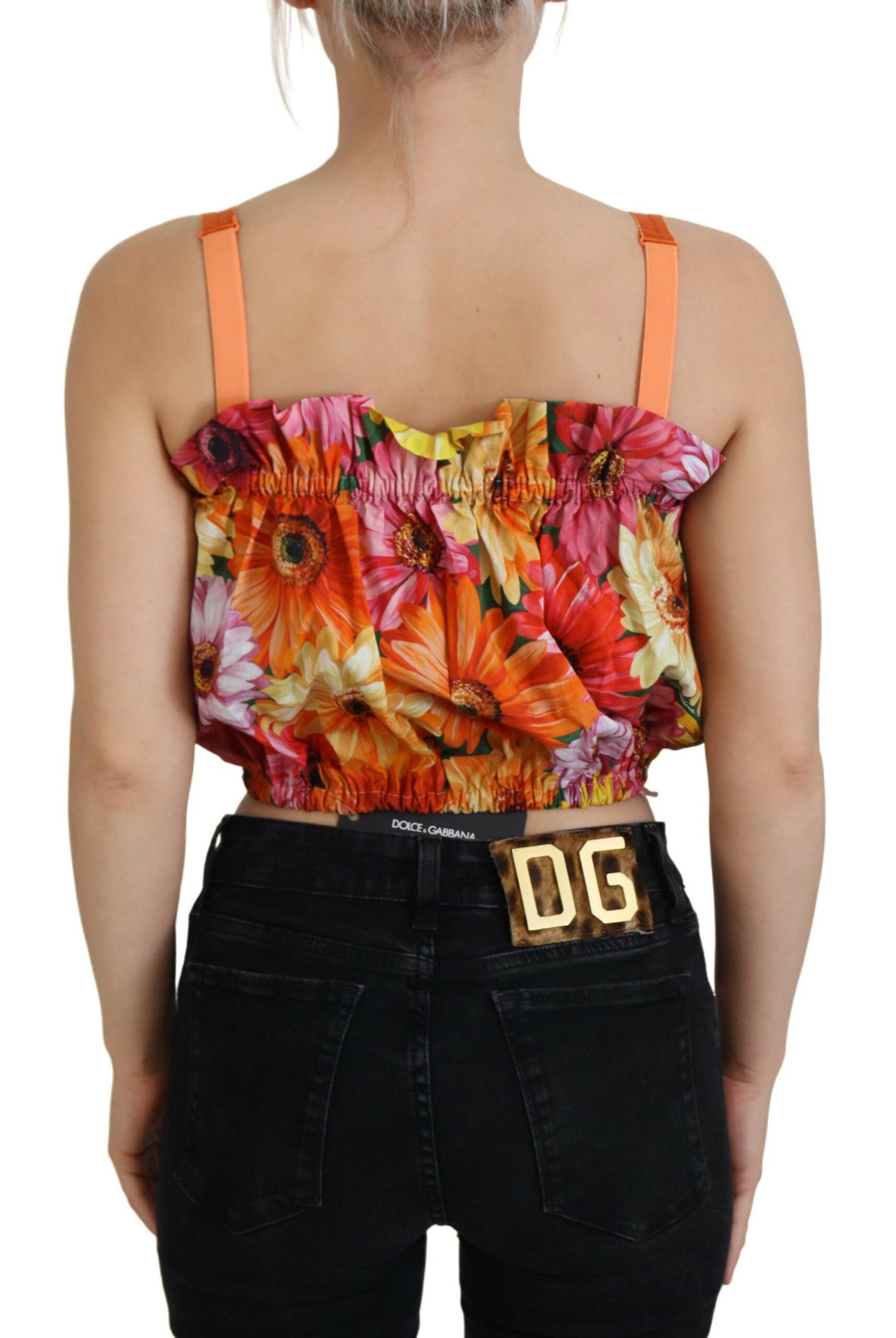 Blouse Cropped Floral Cotton Tank Top