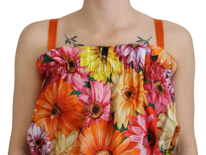 Blouse Cropped Floral Cotton Tank Top