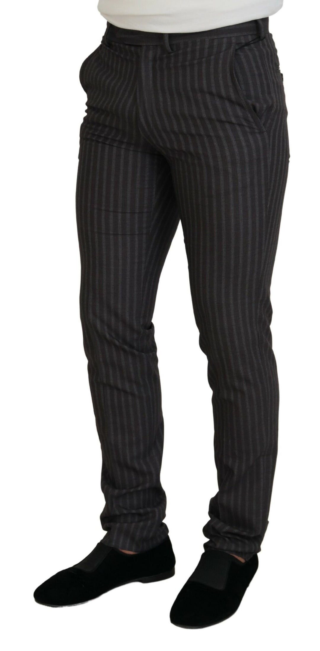 BENCIVENGA Brown Stripes Slim Fit  Pants