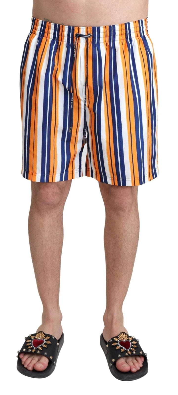 Dolce & Gabbana Multicolor Striped Beachwear Swimshorts #men, Dolce & Gabbana, feed-agegroup-adult, feed-color-Multicolor, feed-gender-male, IT4 | S, Men - New Arrivals, Multicolor, Swimwear - Men - Clothing at SEYMAYKA